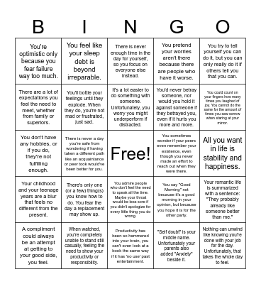 Chrisbell Bingo Card