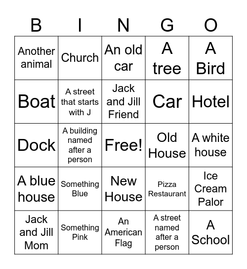 Fair Haven NJ Bingo Card