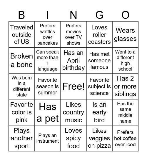 IHSSB BINGO! Bingo Card