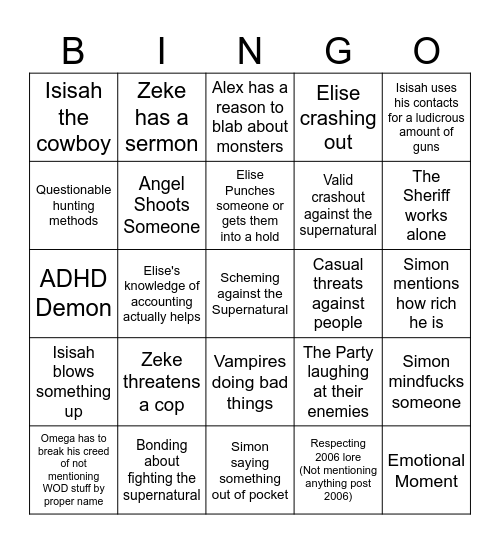 Hunter Bingo 2 Bingo Card