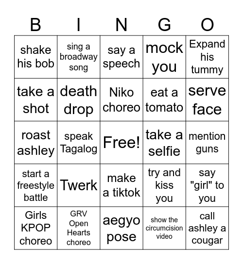 Make Charles: Bingo Card