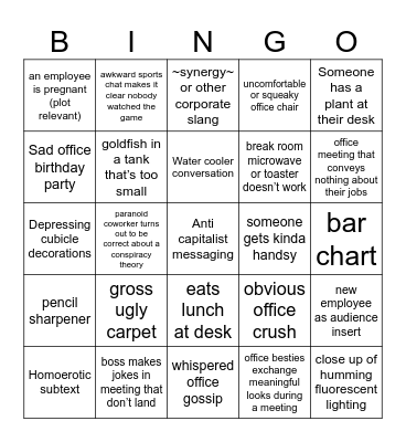 Severance Bingo Card