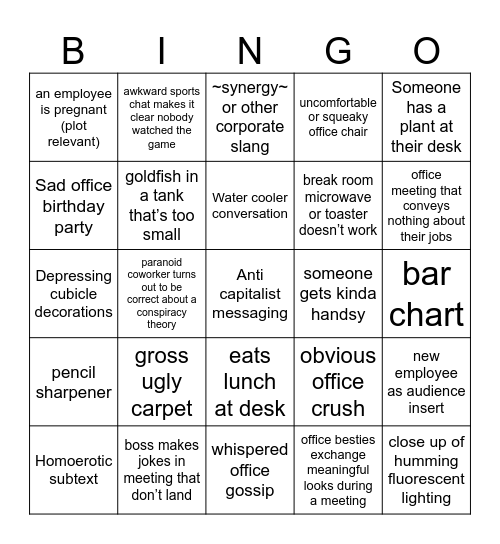 Severance Bingo Card
