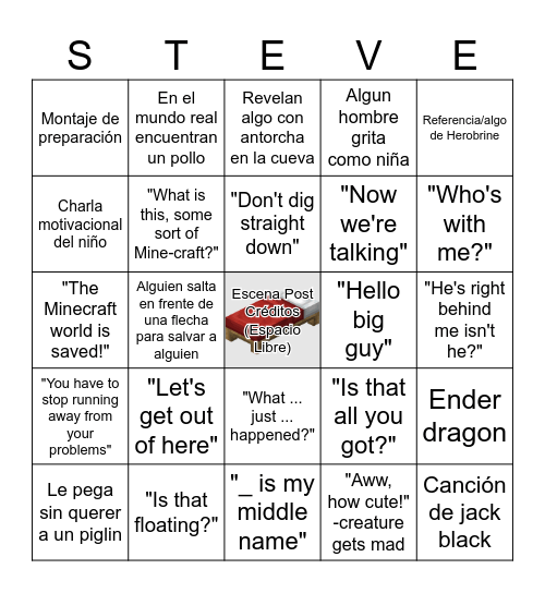 Minecraft Movie Bingo! Bingo Card