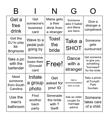 BACH BINGO Card