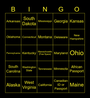 Comedy Studio ID Bingo Card