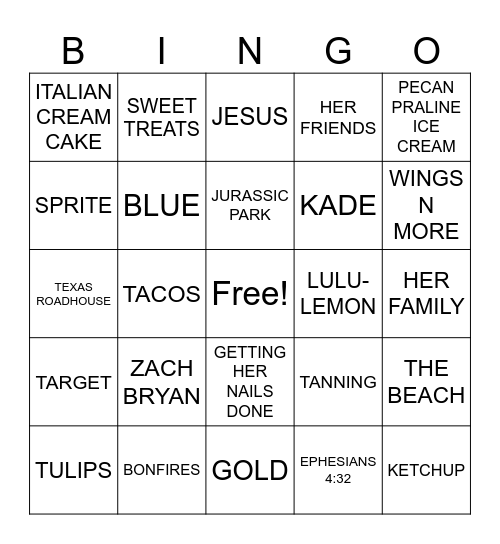 SAILOR'S FAVORITES Bingo Card