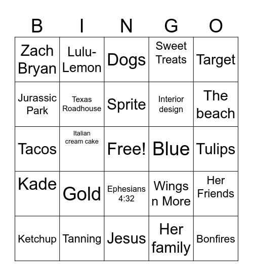 SAILOR'S FAVORITES Bingo Card