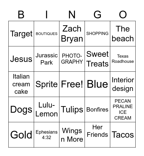 SAILOR'S FAVORITES Bingo Card