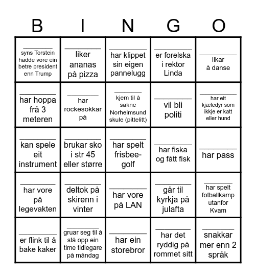 FINN NOKON SOM… Bingo Card