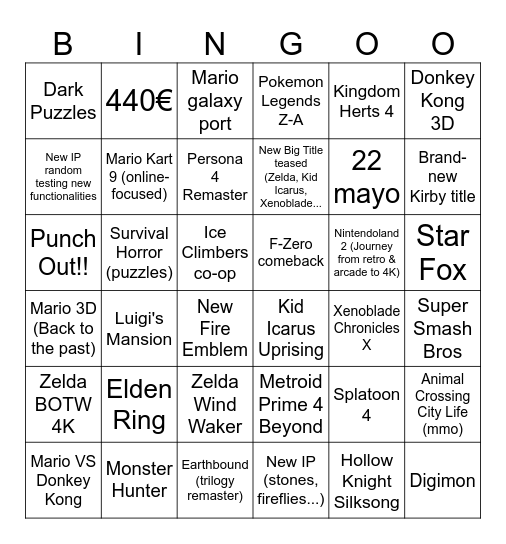 Switch 2 Presentation (fumada) Bingo Card