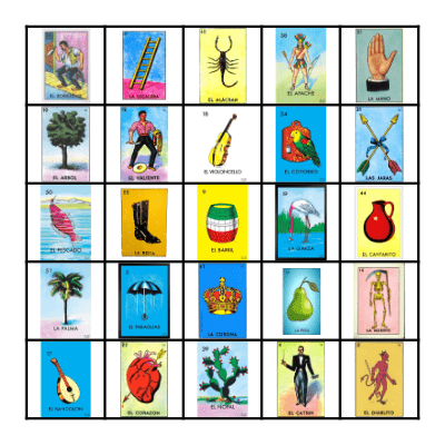 Loteria Bingo Card