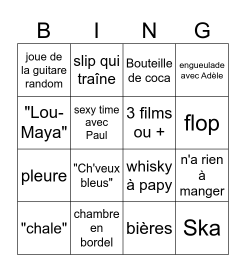 Soirée chez Melies Bingo Card