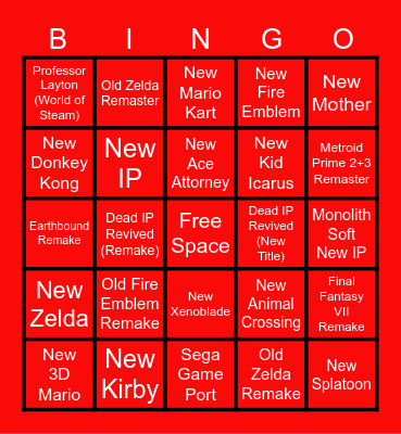 Switch 2 Games (1st Direct) Bingo Card