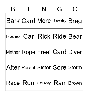 R Bingo Card