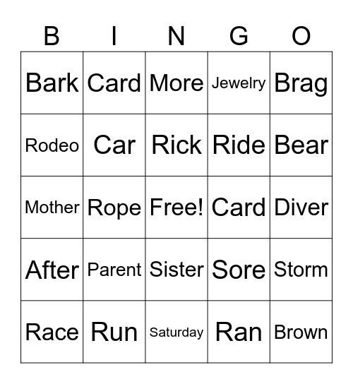 R Bingo Card