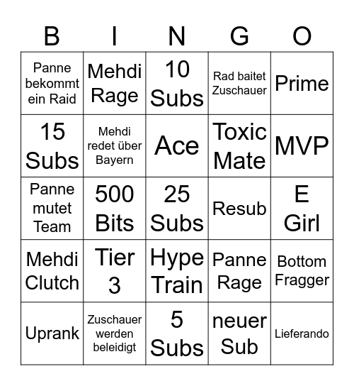 BAITERTHON BINGO Card