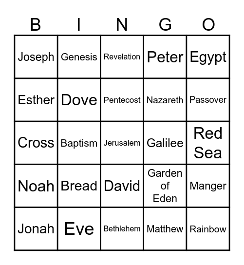 BIBLE BINGO Card