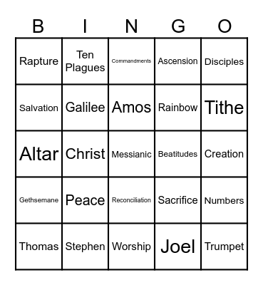 BIBLE BINGO Card