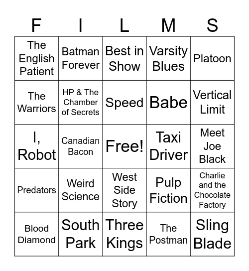 Movies_03292025 Bingo Card