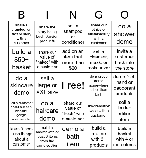 Driving Sales BINGO! Bingo Card