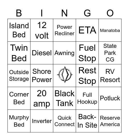 Leisure Travel Van Bingo Card
