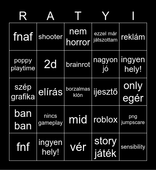 ratyi online Bingo Card