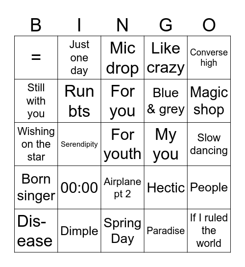 Britt Bingo Card