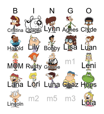 THE LOUD HOUSE Bingo Card