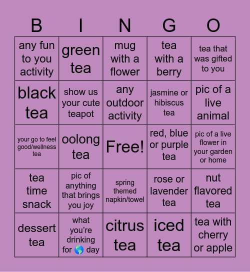 Springtime Bingo Card