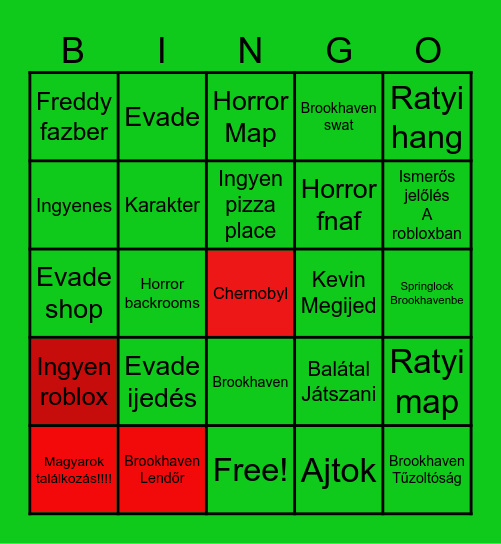 Ratyi Roblox Bingo Card