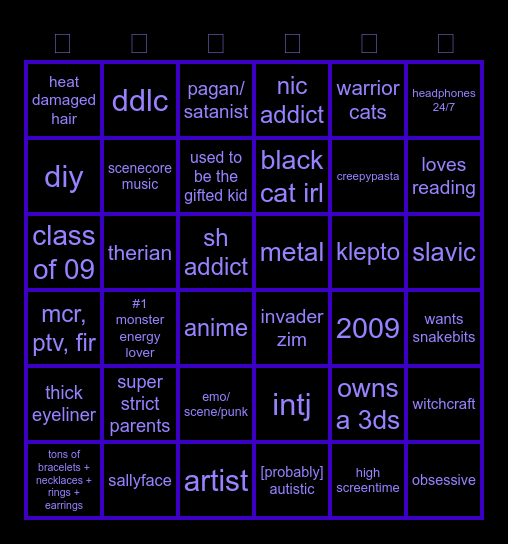 me Bingo Card