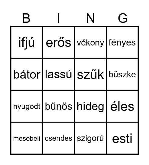 BINGO Card