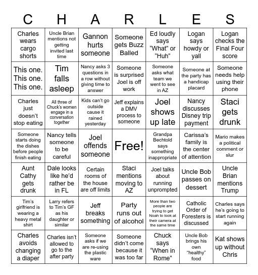 Bechtold Bingo Card