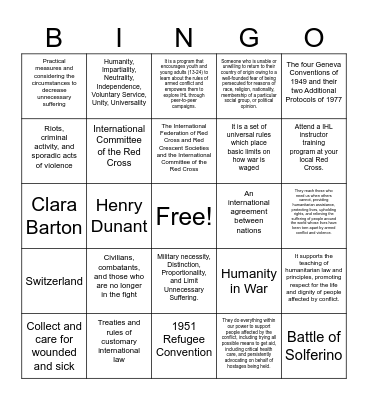 IHL Bingo Card