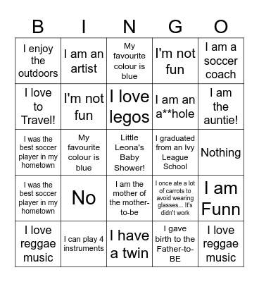 Little Leona's Bingo Card