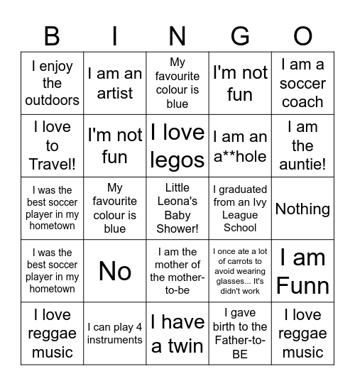 Little Leona's Bingo Card