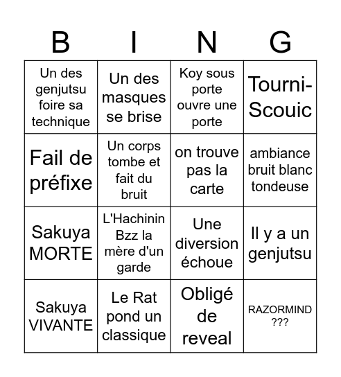 Enca EG 29/03 Bingo Card