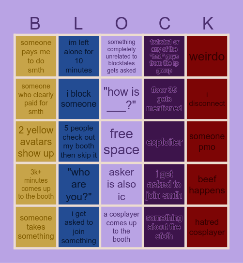 booth game bingo Card