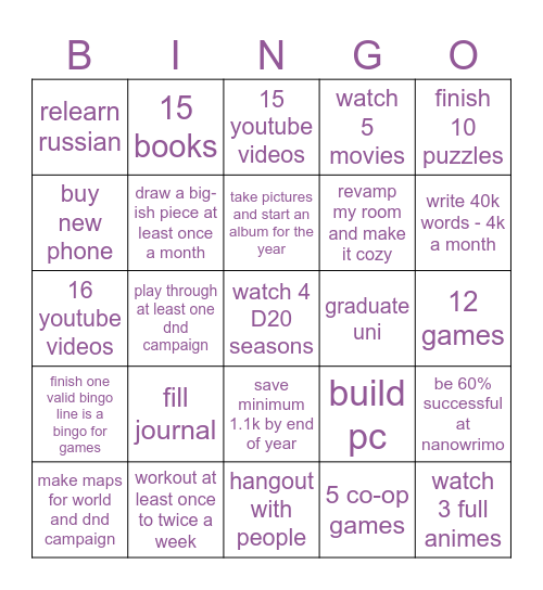 2025 Bingo Card