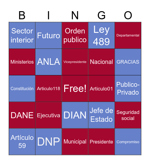 RAMA EJECUTIVA Bingo Card