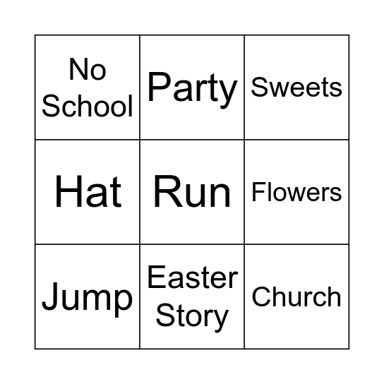 Easter Bingo Card
