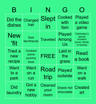 ~*Back from Spring Break BINGO!*~ Bingo Card