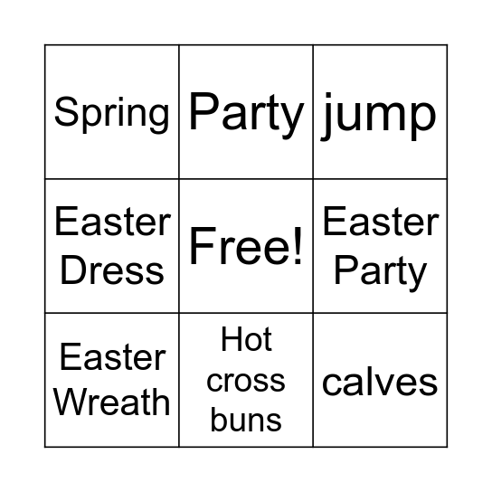 Easter Bingo Card