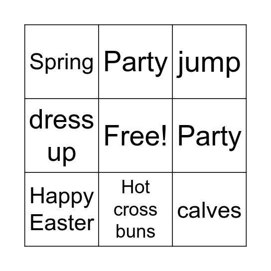 Easter Bingo Card