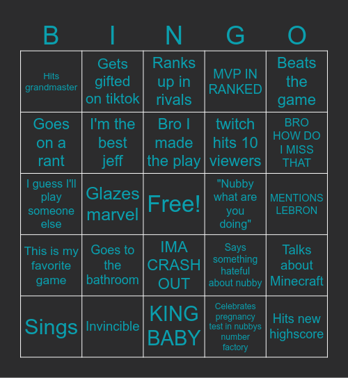 GLOWINGRIZZ STREAM Bingo Card