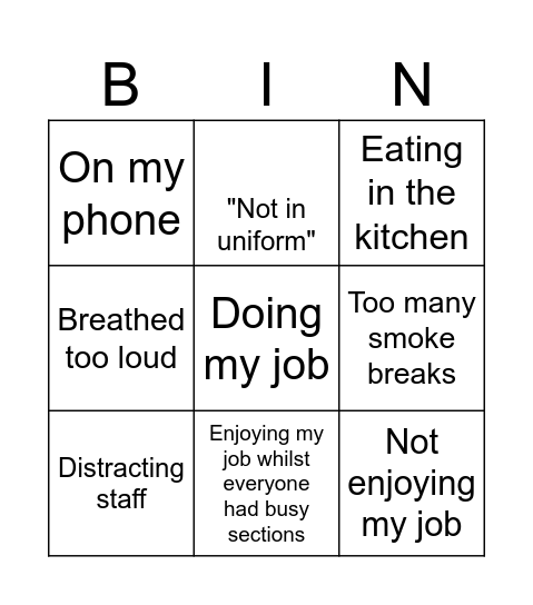 NTF Bingo Card
