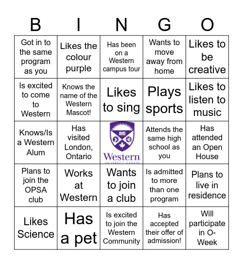 FIND SOMEONE WHO... Bingo Card
