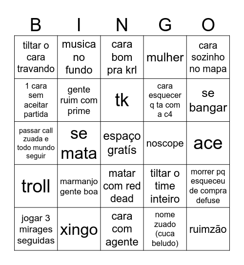 bingo cs Bingo Card