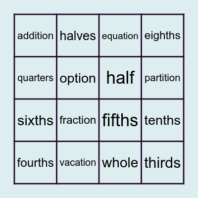 FOUR IN A ROW Bingo Card